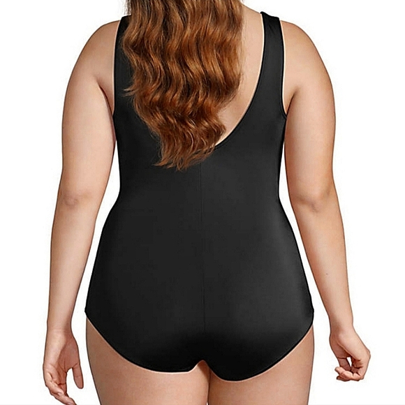 Land's End Full Coverage One-Piece Swimsuit Beach Resort Spring Summer Vacation - Picture 2 of 8